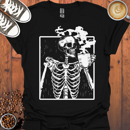 Skeleton Drinking Coffee Tee