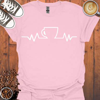 Coffee Cup Heartbeat Tee