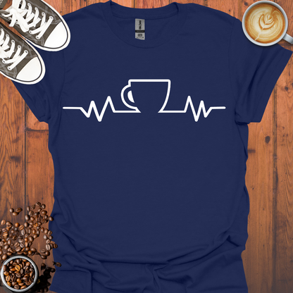 Coffee Cup Heartbeat Tee