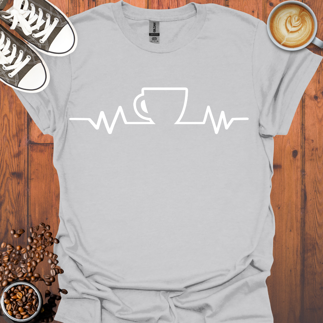 Coffee Cup Heartbeat Tee