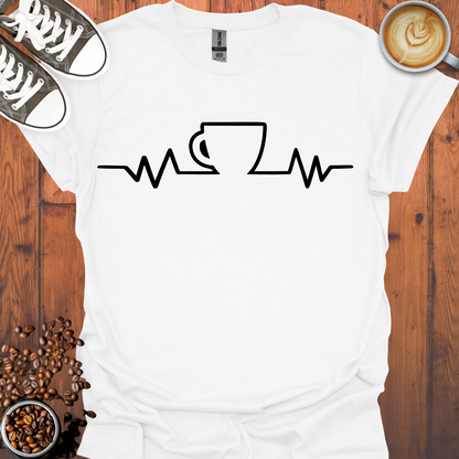 Coffee Cup Heartbeat Tee